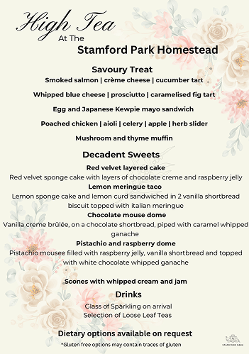 high tea menu